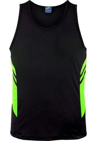 Aussie Pacific Men's Tasman Singlet 1111 Casual Wear Aussie Pacific Black/Neon Green S 